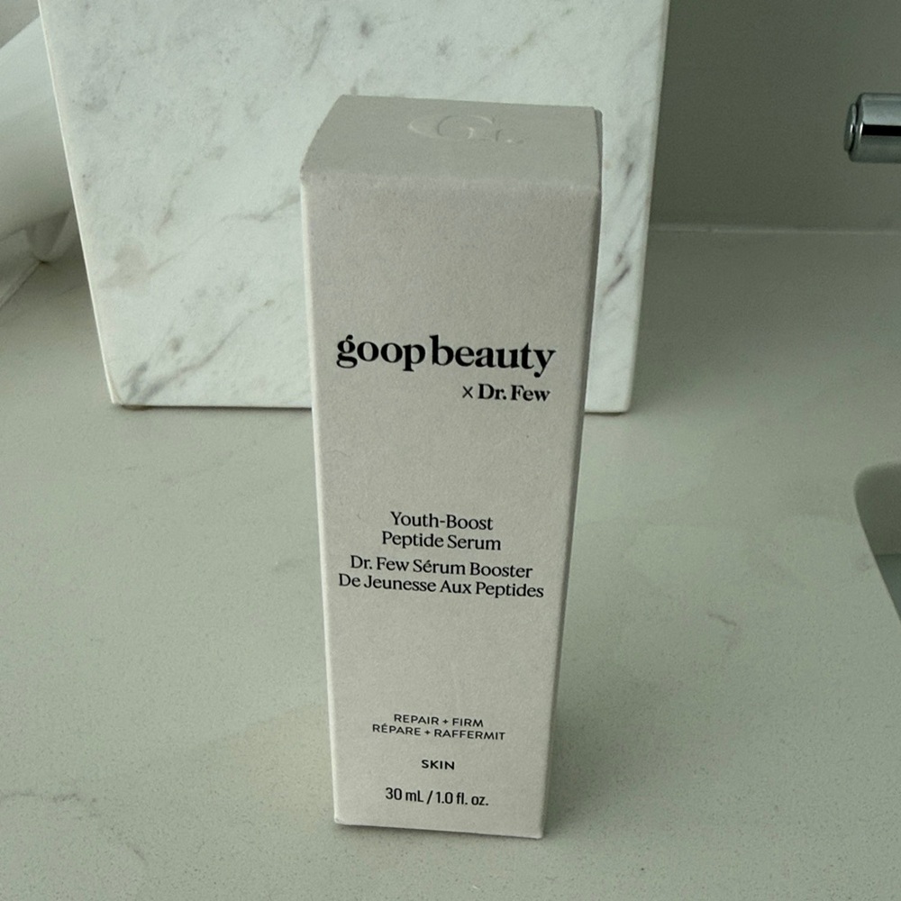 NWT goop beauty x Dr. Few Youth-Boost Peptide Serum - Light Beige Box